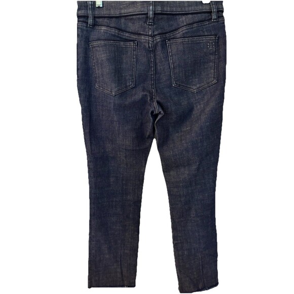 TORY BURCH Jeans Womens Sz 28 Blue Denim Cropped, Piped‎ Jean Frayed Bottoms - Picture 6 of 10